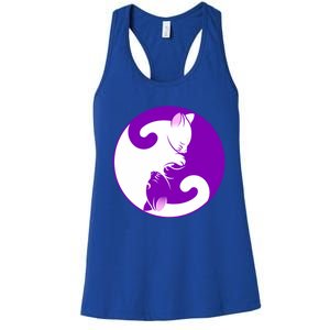 Yin And Yang Cats Cute Meditation Cat Yoga Great Gift Women's Racerback Tank