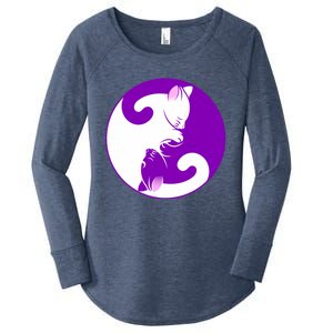 Yin And Yang Cats Cute Meditation Cat Yoga Great Gift Women's Perfect Tri Tunic Long Sleeve Shirt