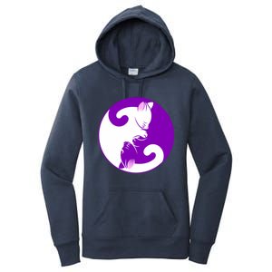 Yin And Yang Cats Cute Meditation Cat Yoga Great Gift Women's Pullover Hoodie