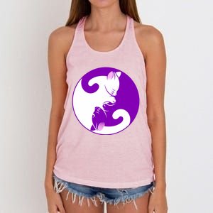 Yin And Yang Cats Cute Meditation Cat Yoga Great Gift Women's Knotted Racerback Tank