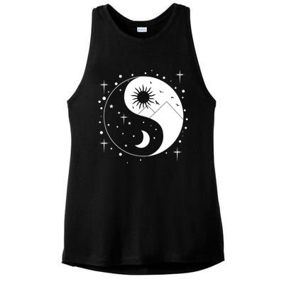 Yin And Yang Funny Gift Ladies PosiCharge Tri-Blend Wicking Tank