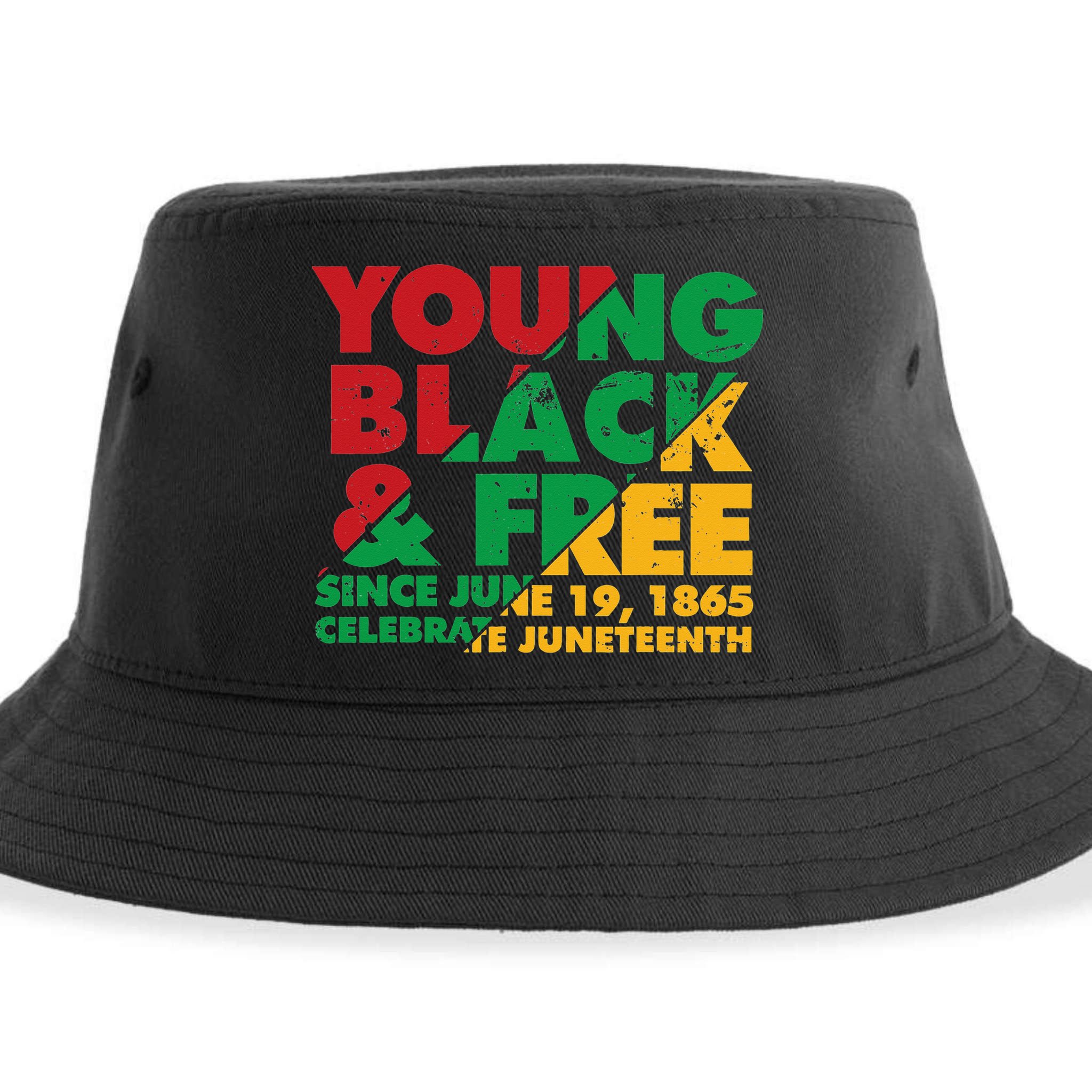 Young Black and Free novelty Juneteenth Sustainable Bucket Hat