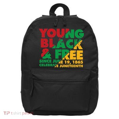 Young Black and Free novelty Juneteenth 16 in Basic Backpack