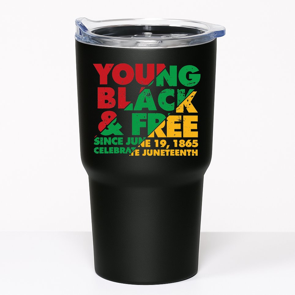 Young Black and Free novelty Juneteenth Tumbler