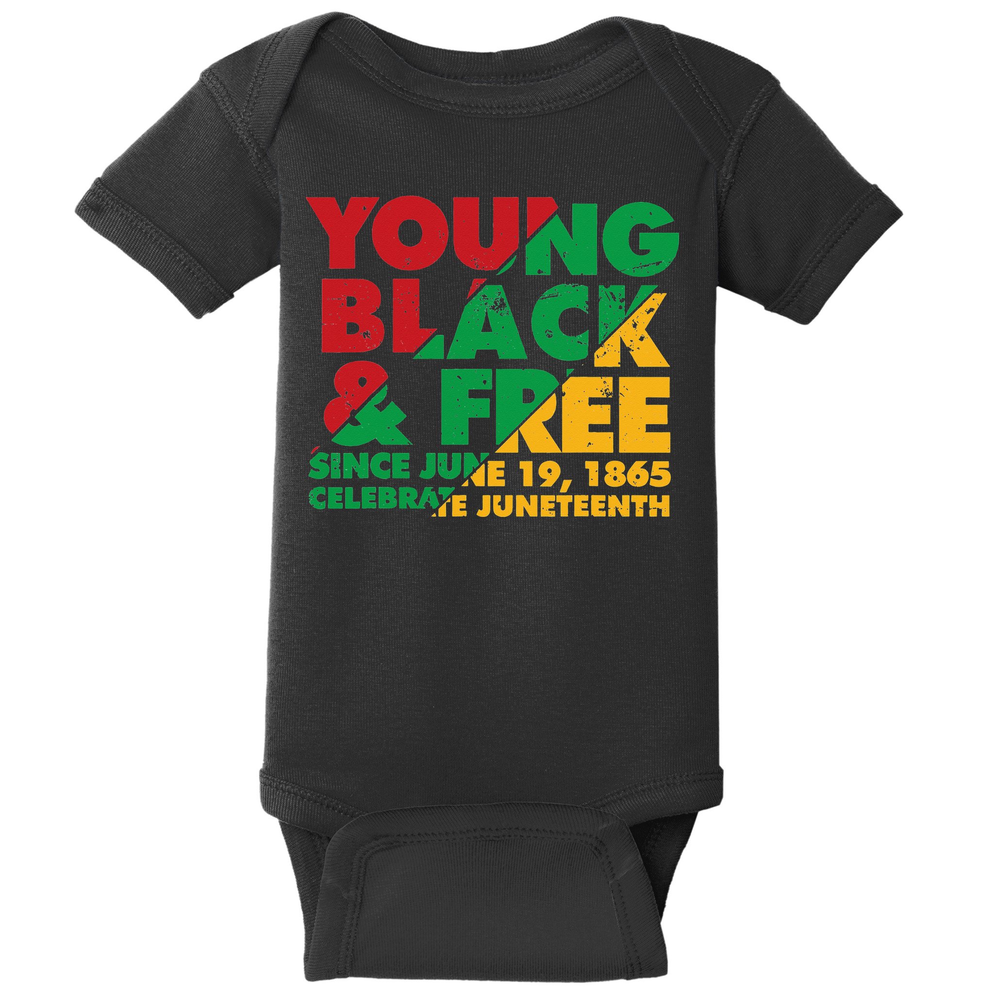 Young Black and Free novelty Juneteenth Baby Bodysuit