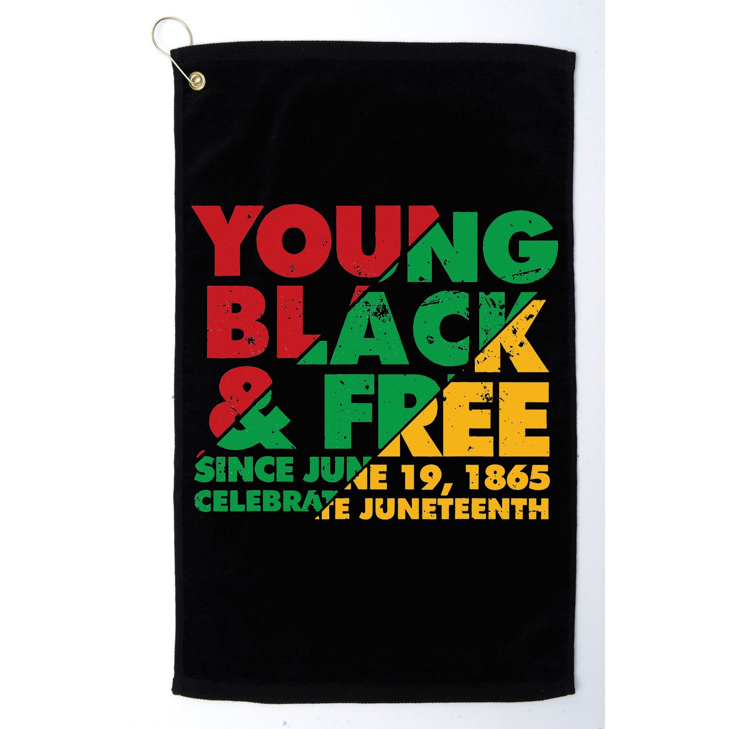 Young Black and Free novelty Juneteenth Golf Towel