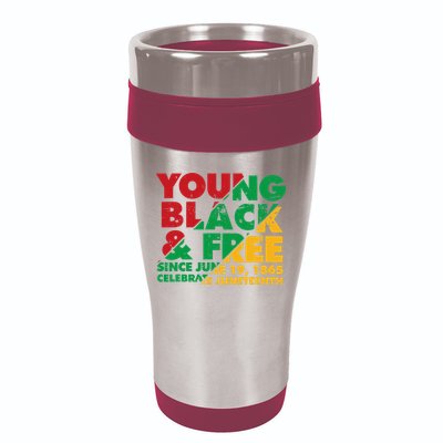 Young Black and Free novelty Juneteenth 16oz Travel Tumbler