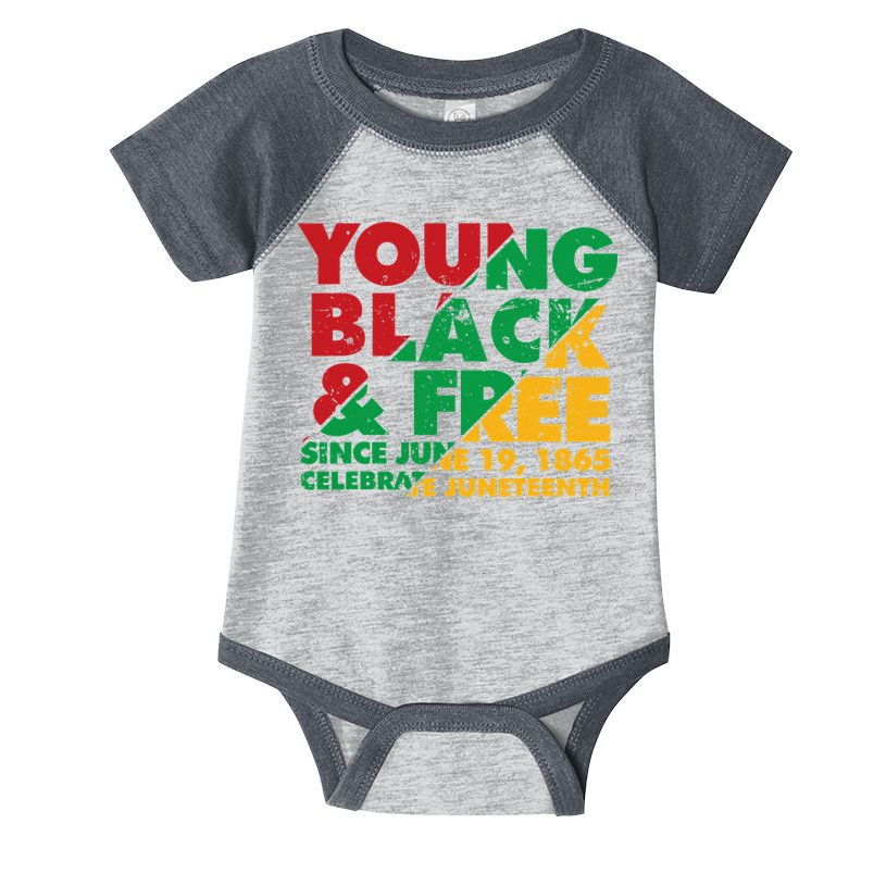 Young Black and Free novelty Juneteenth Infant Baby Jersey Bodysuit