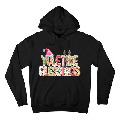 Yuletide Blessings Christmas Santa’S Hat Reindeer Antlers Hoodie