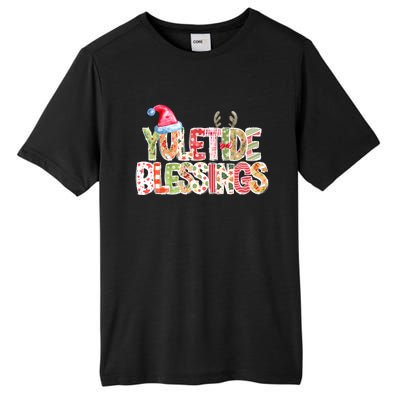 Yuletide Blessings Christmas Santa’S Hat Reindeer Antlers Tall Fusion ChromaSoft Performance T-Shirt