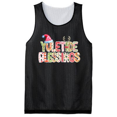 Yuletide Blessings Christmas Santa’S Hat Reindeer Antlers Mesh Reversible Basketball Jersey Tank