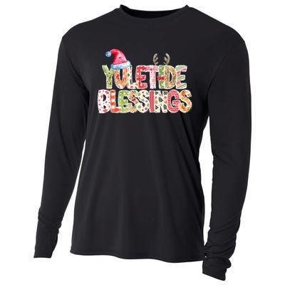 Yuletide Blessings Christmas Santa’S Hat Reindeer Antlers Cooling Performance Long Sleeve Crew