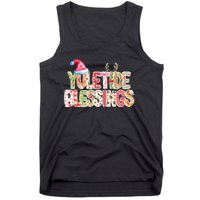 Yuletide Blessings Christmas Santa’S Hat Reindeer Antlers Tank Top