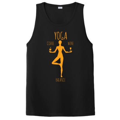 Yoga Balance Coffee & Wine Yoga Lover Funny Gift PosiCharge Competitor Tank