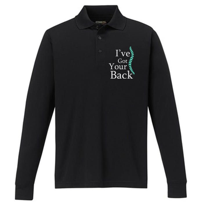 Your Back Chiropractor Gift Performance Long Sleeve Polo