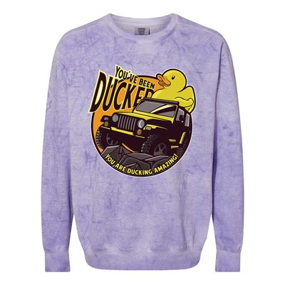 YouVe Been Ducked! Duck Off Road Vehicle Mallard Colorblast Crewneck Sweatshirt