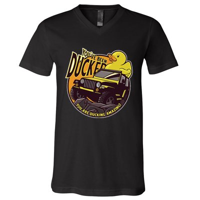 YouVe Been Ducked! Duck Off Road Vehicle Mallard V-Neck T-Shirt