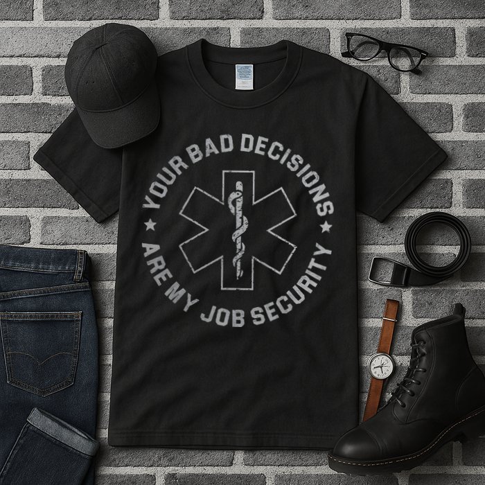 Your Bad Decisions Are My Job Security Nurse Paramedic Tall T-Shirt