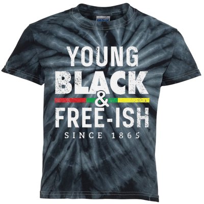 Young Black Freeish 1865 Juneteenth Kids Tie-Dye T-Shirt