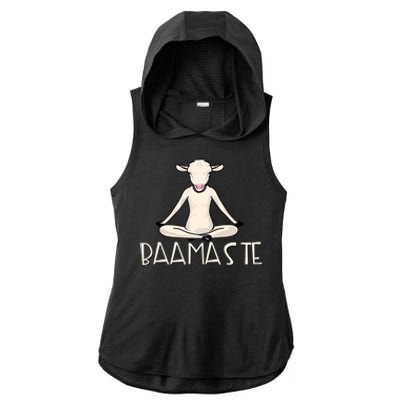 Yoga Baamaste Funny Goat Yoga In Lotus Pose Yoga Student Cute Gift Ladies PosiCharge Tri-Blend Wicking Draft Hoodie Tank