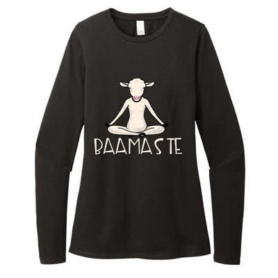 Yoga Baamaste Funny Goat Yoga In Lotus Pose Yoga Student Cute Gift Womens CVC Long Sleeve Shirt