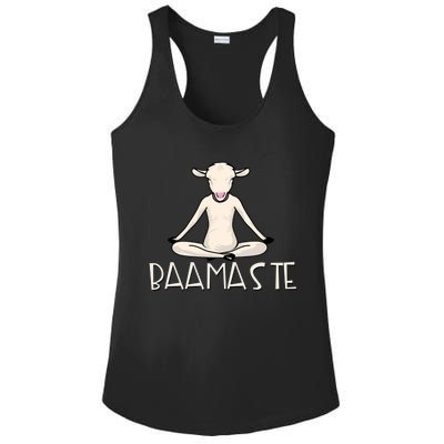 Yoga Baamaste Funny Goat Yoga In Lotus Pose Yoga Student Cute Gift Ladies PosiCharge Competitor Racerback Tank