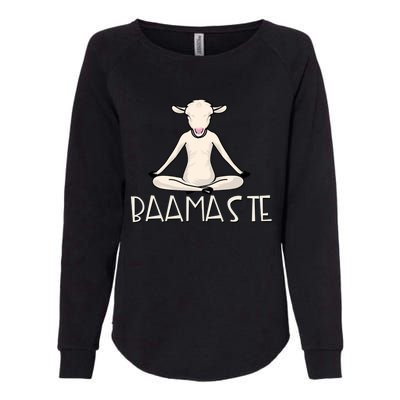 Yoga Baamaste Funny Goat Yoga In Lotus Pose Yoga Student Cute Gift Womens California Wash Sweatshirt