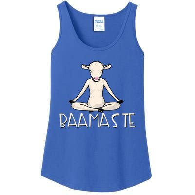 Yoga Baamaste Funny Goat Yoga In Lotus Pose Yoga Student Cute Gift Ladies Essential Tank