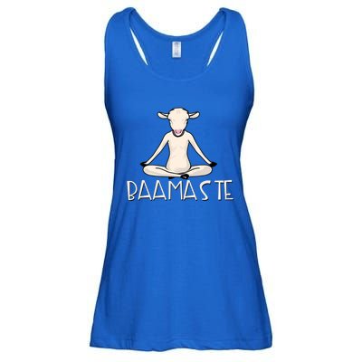 Yoga Baamaste Funny Goat Yoga In Lotus Pose Yoga Student Cute Gift Ladies Essential Flowy Tank