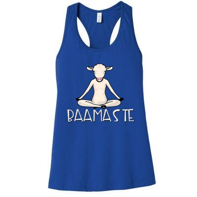 Yoga Baamaste Funny Goat Yoga In Lotus Pose Yoga Student Cute Gift Women's Racerback Tank