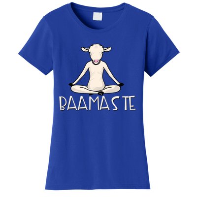 Yoga Baamaste Funny Goat Yoga In Lotus Pose Yoga Student Cute Gift Women's T-Shirt