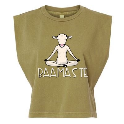 Yoga Baamaste Funny Goat Yoga In Lotus Pose Yoga Student Cute Gift Garment-Dyed Women's Muscle Tee