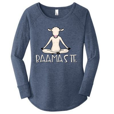 Yoga Baamaste Funny Goat Yoga In Lotus Pose Yoga Student Cute Gift Women's Perfect Tri Tunic Long Sleeve Shirt