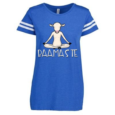 Yoga Baamaste Funny Goat Yoga In Lotus Pose Yoga Student Cute Gift Enza Ladies Jersey Football T-Shirt