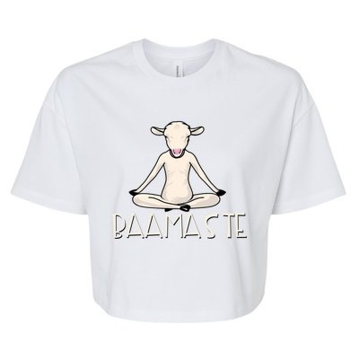 Yoga Baamaste Funny Goat Yoga In Lotus Pose Yoga Student Cute Gift Bella+Canvas Jersey Crop Tee