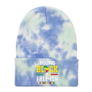 Young Black Freeish 1865 Juneteenth Freedom Day Independence Gift Tie Dye 12in Knit Beanie