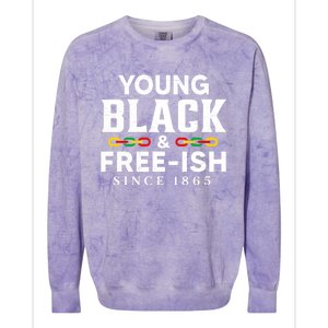 Young Black Freeish 1865 Juneteenth Independence Freedom Day Cute Gift Colorblast Crewneck Sweatshirt