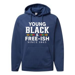 Young Black Freeish 1865 Juneteenth Independence Freedom Day Cute Gift Performance Fleece Hoodie