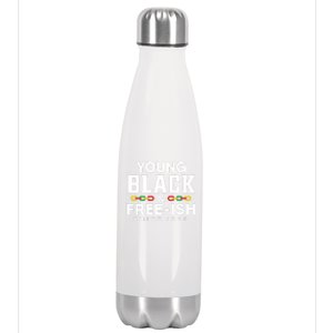 Young Black Freeish 1865 Juneteenth Independence Freedom Day Cute Gift Stainless Steel Insulated Water Bottle