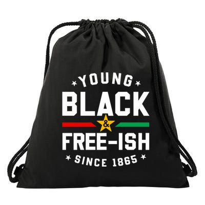 Young Black Freeish Since 1865 Drawstring Bag