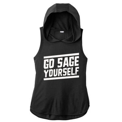 Yogi Bryan Go Sage Yourself Ladies PosiCharge Tri-Blend Wicking Draft Hoodie Tank