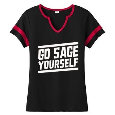 Yogi Bryan Go Sage Yourself Ladies Halftime Notch Neck Tee