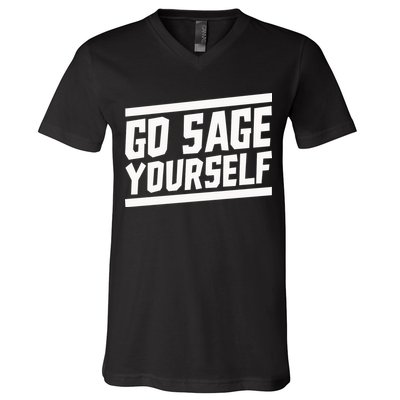 Yogi Bryan Go Sage Yourself V-Neck T-Shirt