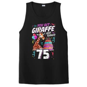 You Bet Giraffe I Just Turned 75 Funny 75th Birthday PosiCharge Competitor Tank