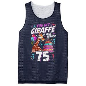 You Bet Giraffe I Just Turned 75 Funny 75th Birthday Mesh Reversible Basketball Jersey Tank