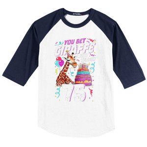 You Bet Giraffe I Just Turned 75 Funny 75th Birthday Baseball Sleeve Shirt