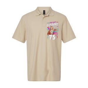 You Bet Giraffe I Just Turned 75 Funny 75th Birthday Softstyle Adult Sport Polo