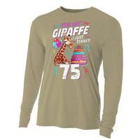 You Bet Giraffe I Just Turned 75 Funny 75th Birthday Cooling Performance Long Sleeve Crew