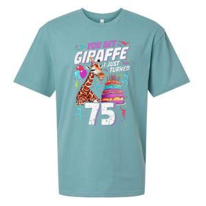 You Bet Giraffe I Just Turned 75 Funny 75th Birthday Sueded Cloud Jersey T-Shirt