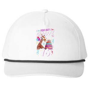 You Bet Giraffe I Just Turned 76 Funny 76th Birthday Snapback Five-Panel Rope Hat